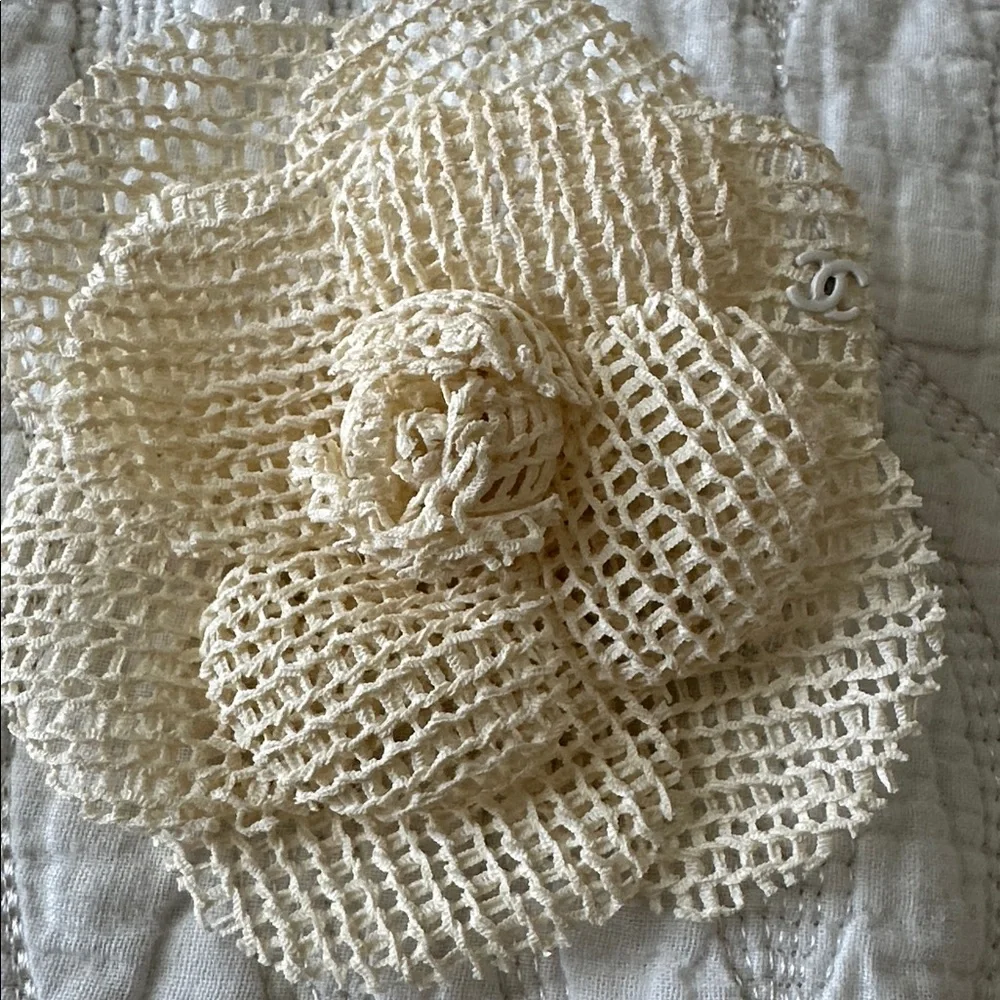 CHANEL Beige Raffia Brooch - Picture 3 of 3